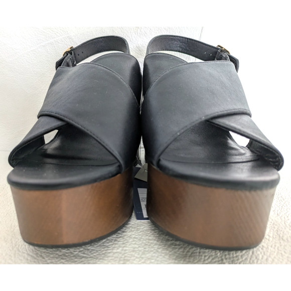 Womens Naomi Platform Wedge Heels Black 8.5 OPen Toe Sandals - Picture 8 of 10